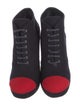 Chanel Interlocking CC Logo Wool Lace-Up Boots