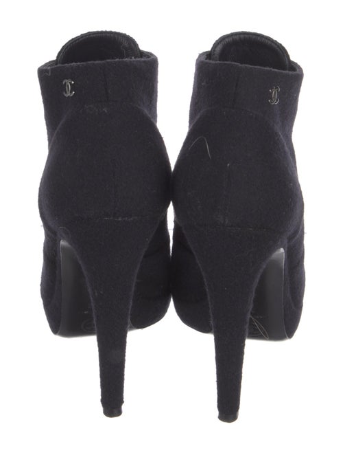 Chanel Interlocking CC Logo Wool Lace-Up Boots
