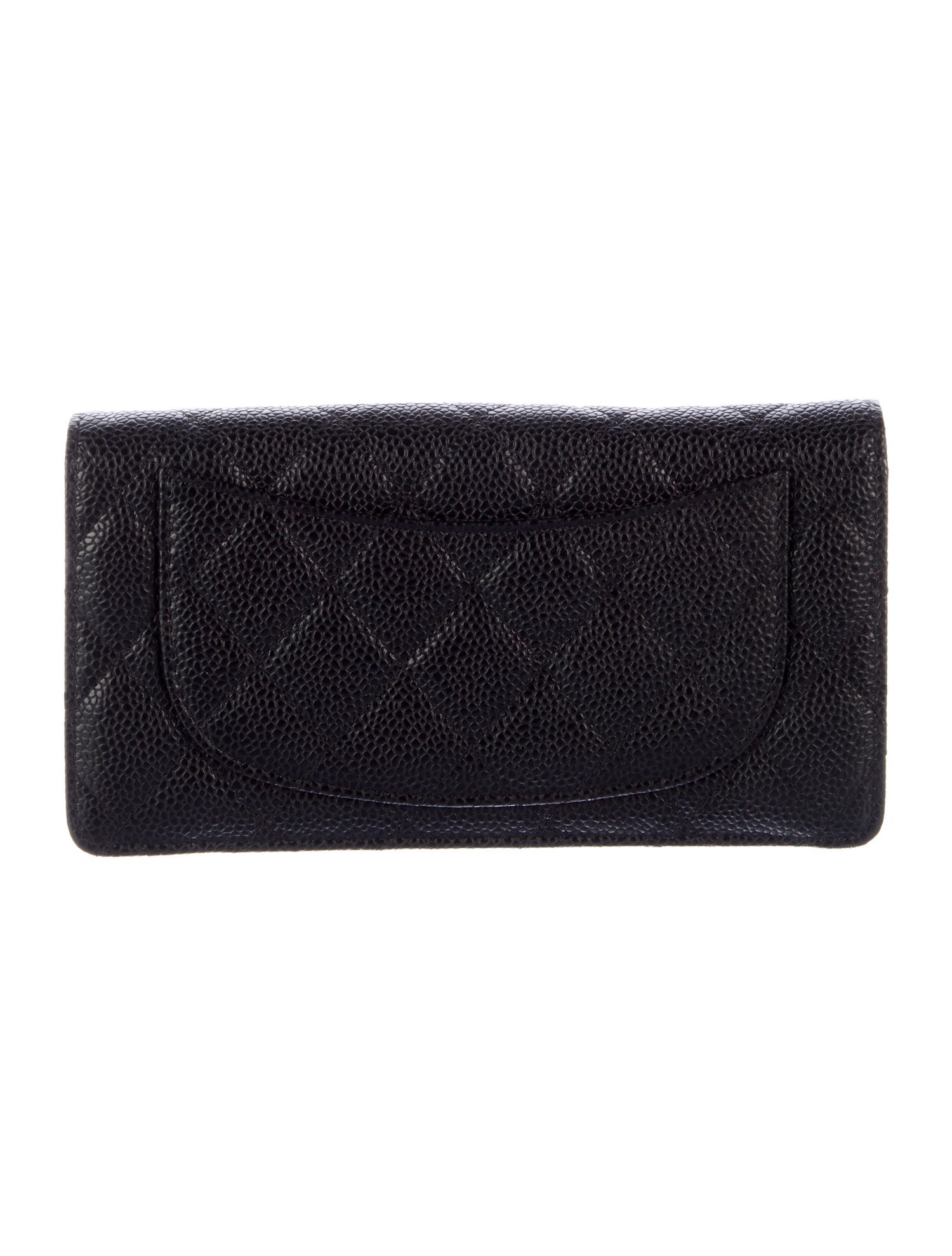 Chanel 2015-2016 CC Quilted Caviar Yen Bifold Wallet