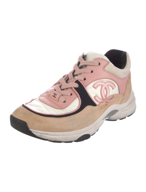 Chanel Interlocking CC Logo Suede Sneakers