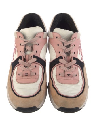 Chanel Interlocking CC Logo Suede Sneakers
