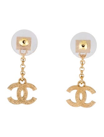 Chanel 2024 Enamel CC Drop Earrings