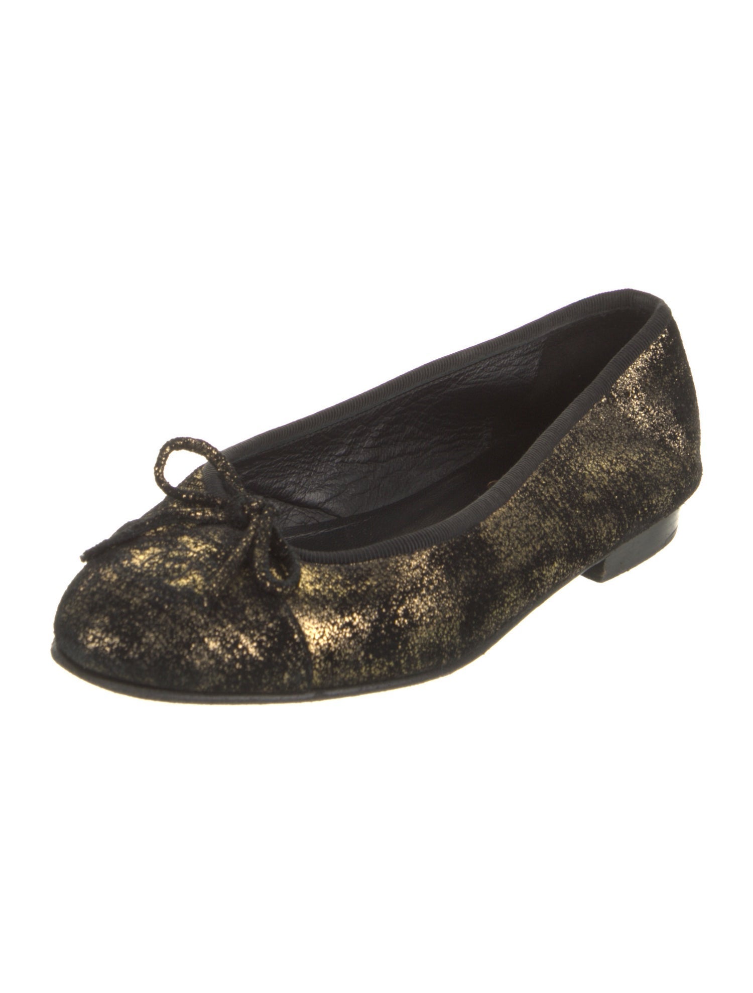 Chanel Interlocking CC Logo Suede Flats