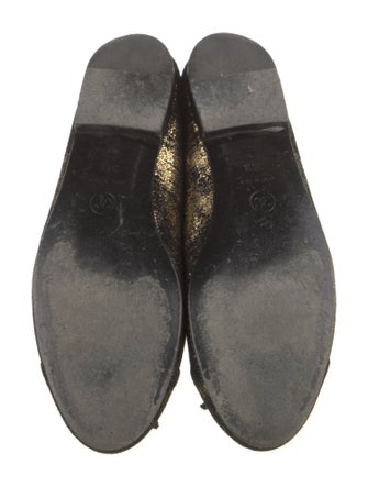 Chanel Interlocking CC Logo Suede Flats
