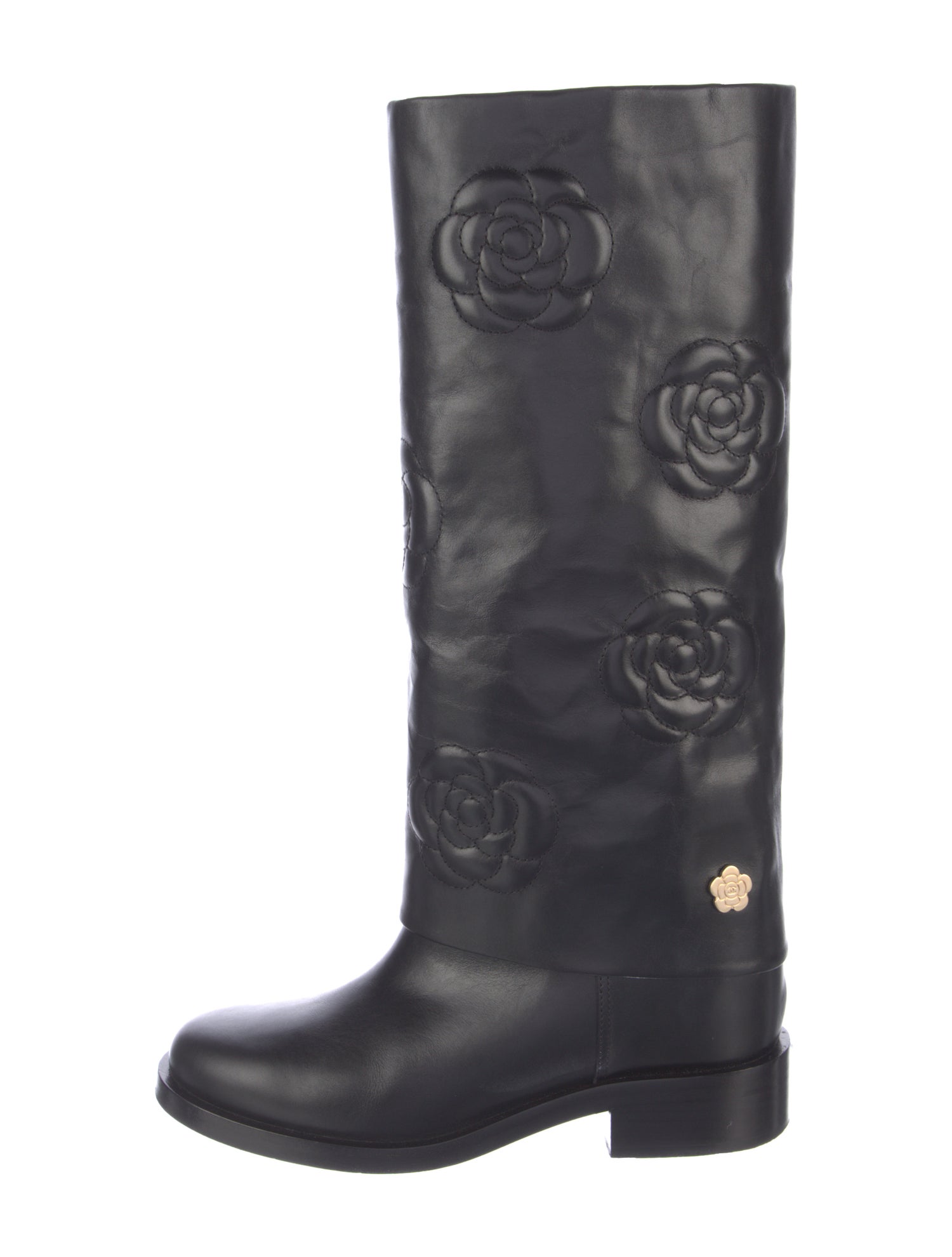 Chanel 2016 Interlocking CC Logo Riding Boots