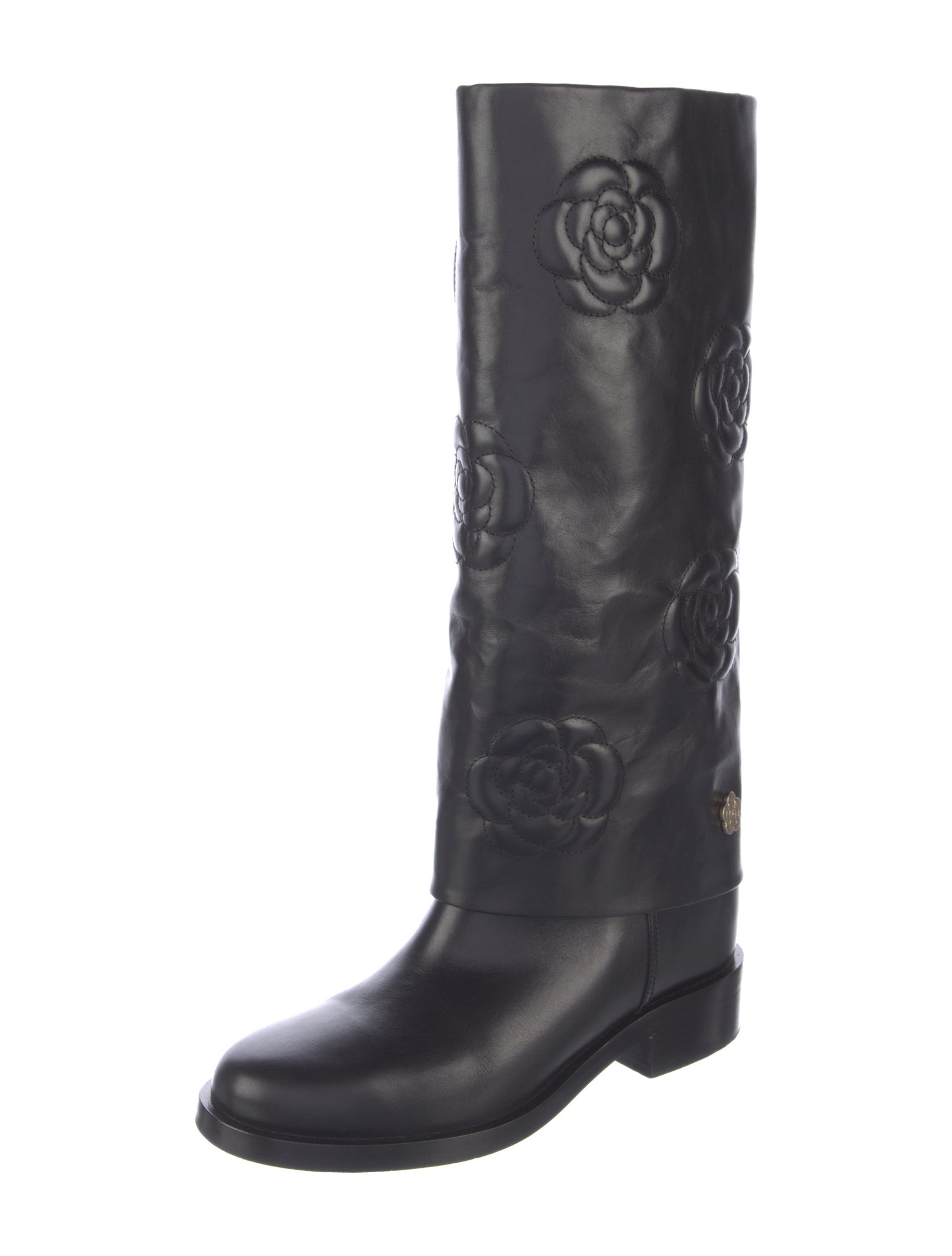 Chanel 2016 Interlocking CC Logo Riding Boots