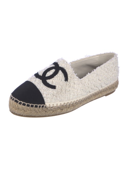Chanel Interlocking CC Logo Tweed Espadrilles