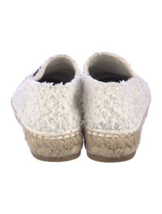 Chanel Interlocking CC Logo Tweed Espadrilles