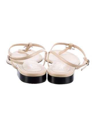 Chanel 2019 Interlocking CC Logo T-Strap Sandals