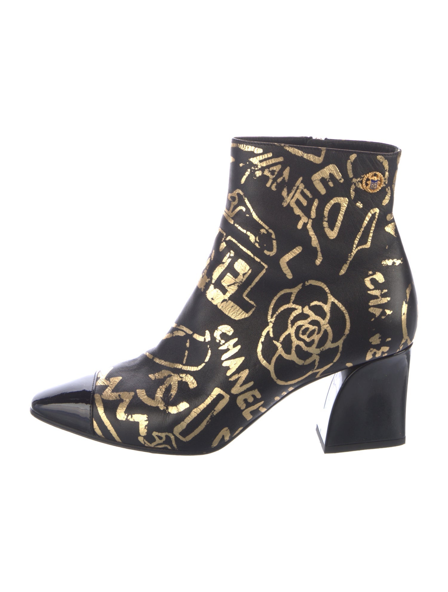 Chanel Interlocking CC Logo Leather Boots