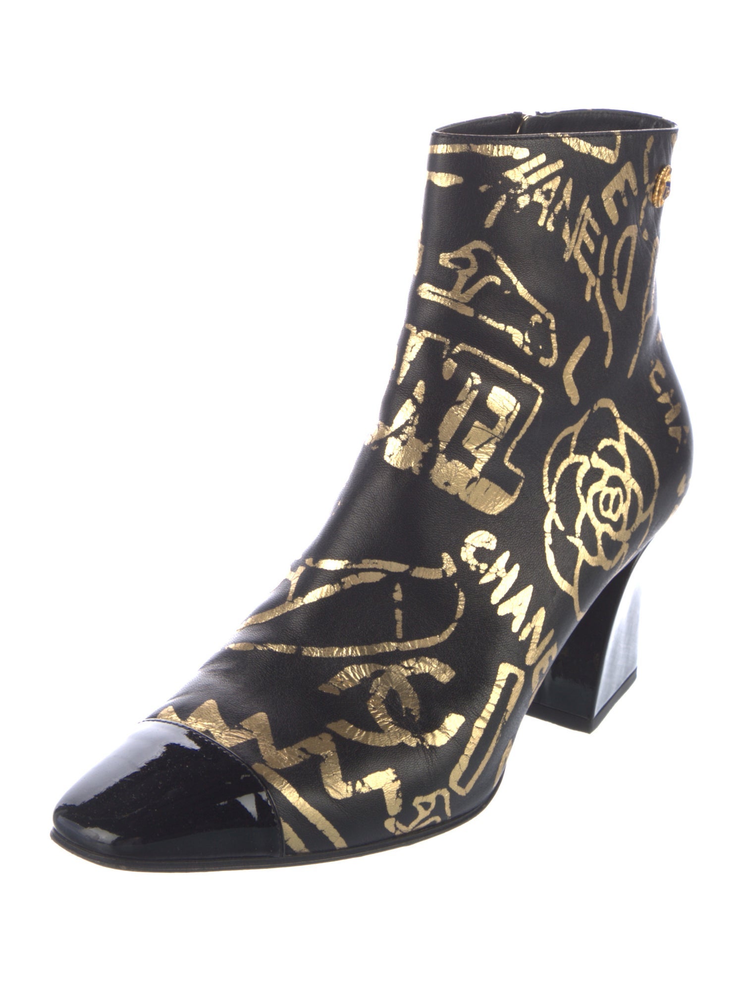 Chanel Interlocking CC Logo Leather Boots