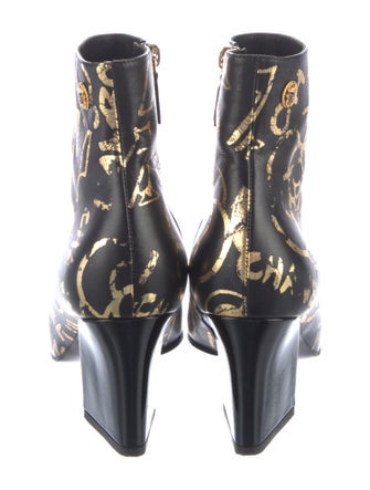 Chanel Interlocking CC Logo Leather Boots