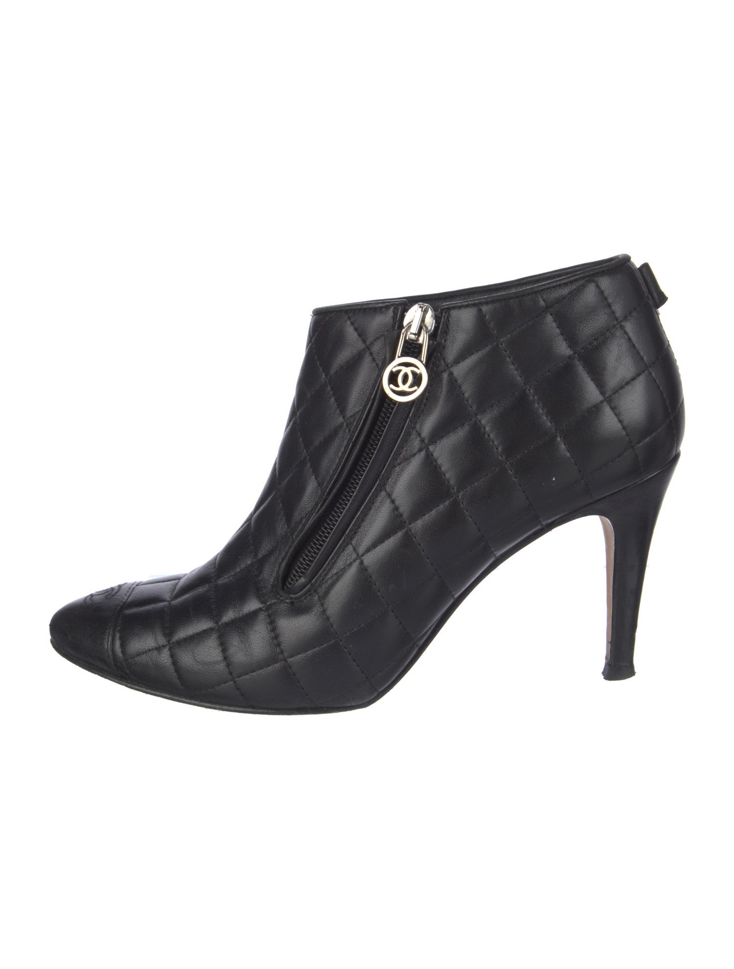 Chanel Interlocking CC Logo Leather Boots