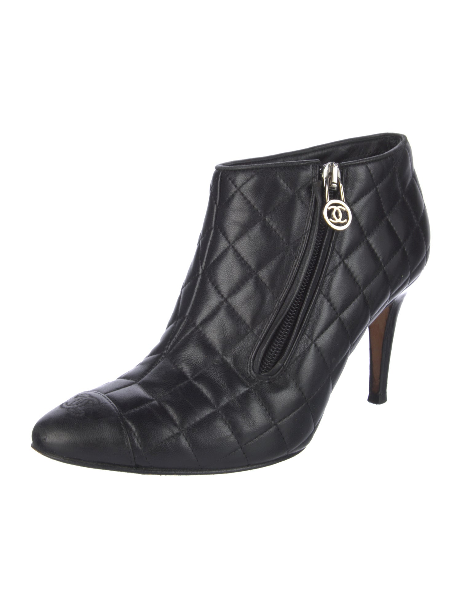 Chanel Interlocking CC Logo Leather Boots