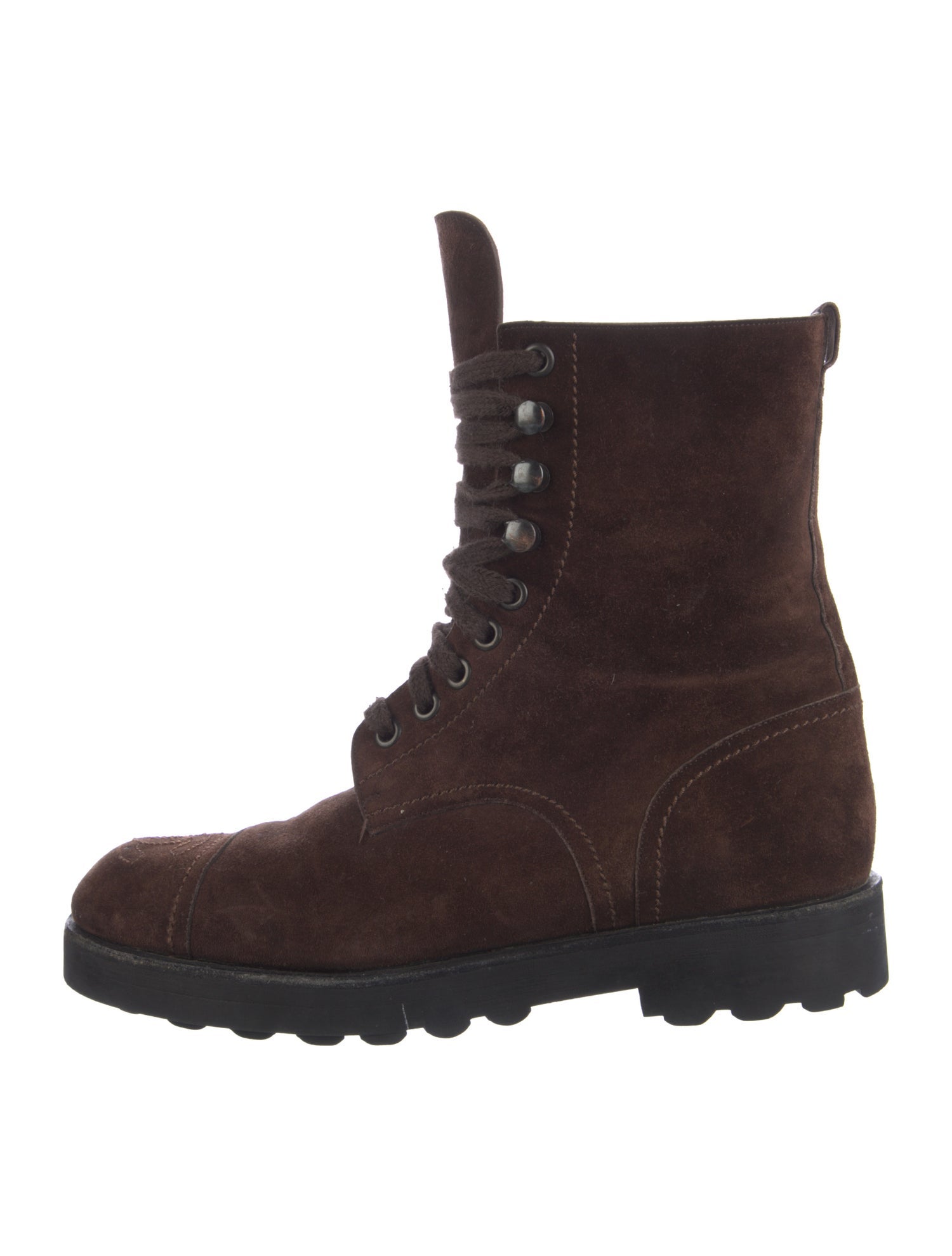 Chanel Vintage Interlocking CC Logo Combat Boots