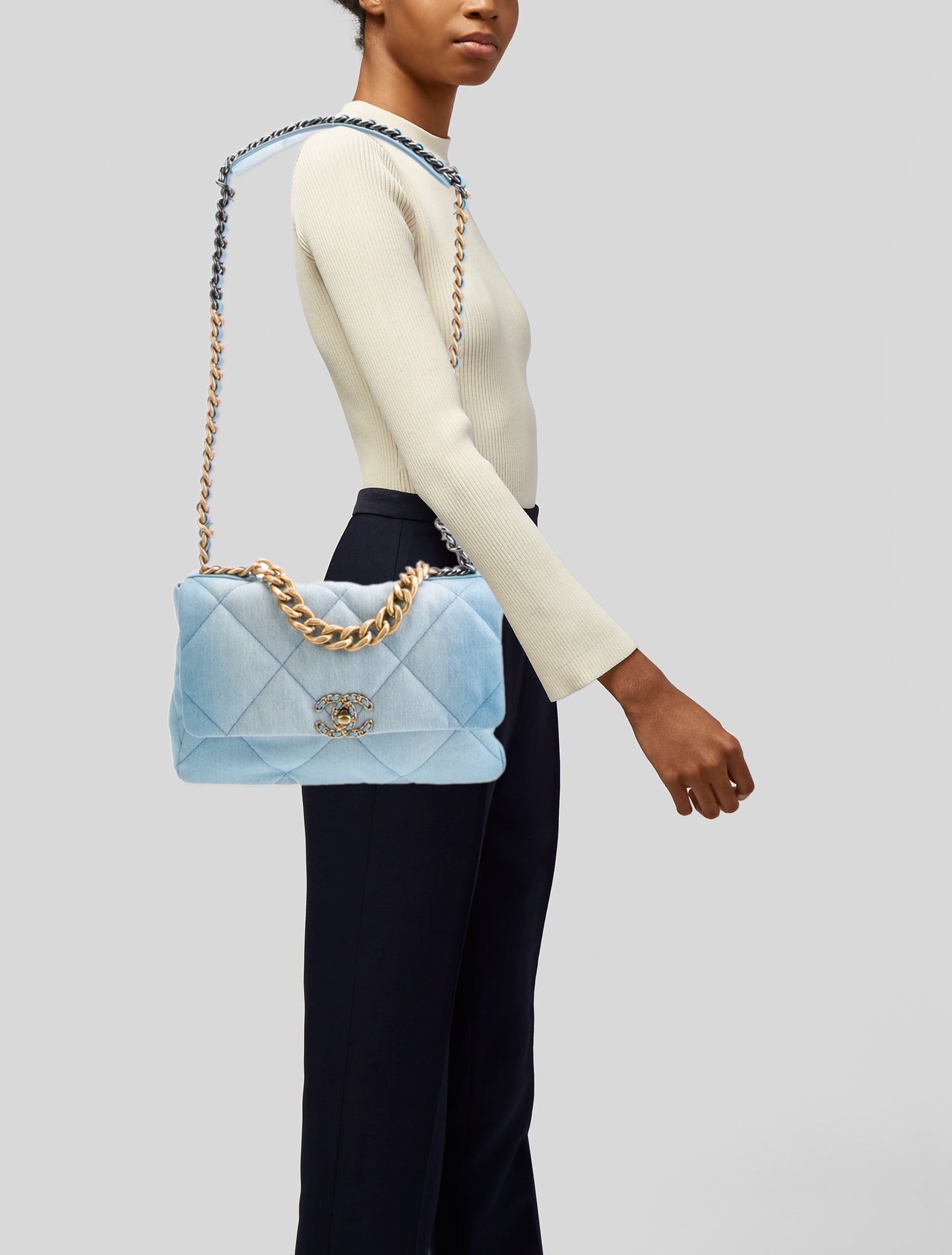 Chanel Large Denim 19 Flap Bag