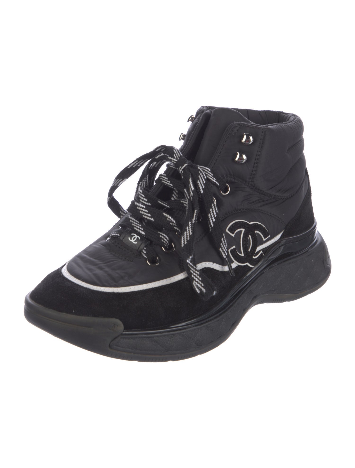 Chanel Interlocking CC Logo Nylon Chunky Sneakers
