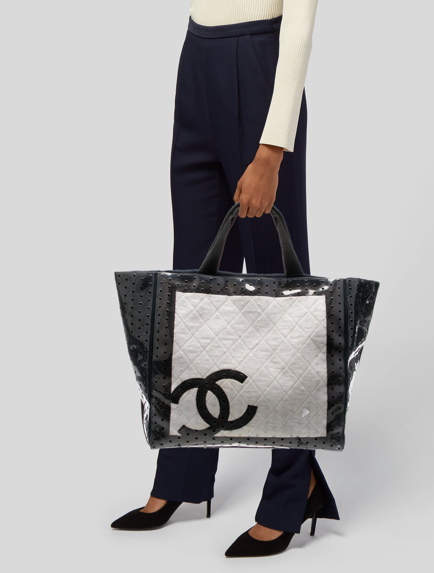 Chanel Perforated Terry Cloth CC Beach Tote