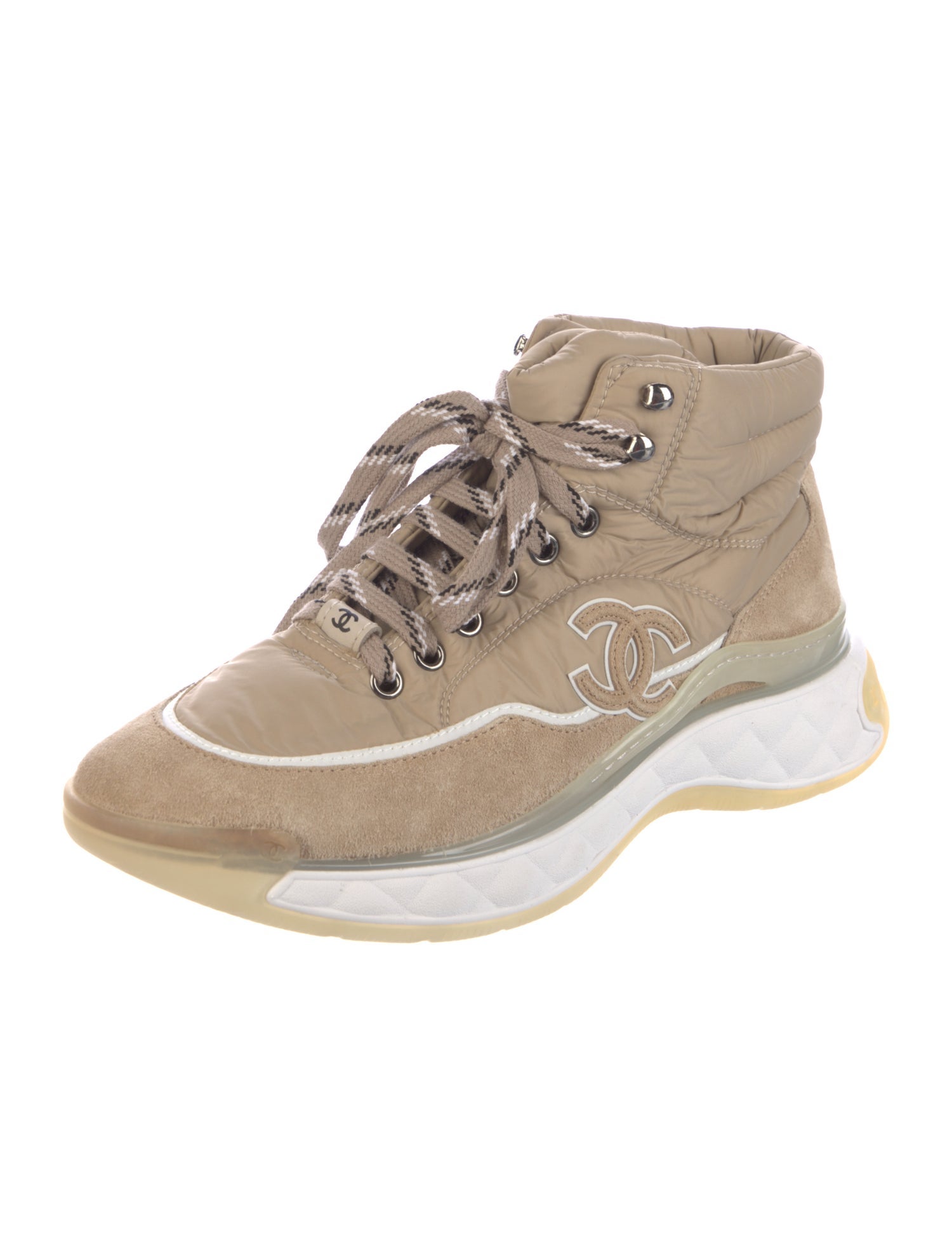 Chanel Interlocking CC Logo Nylon Sneakers