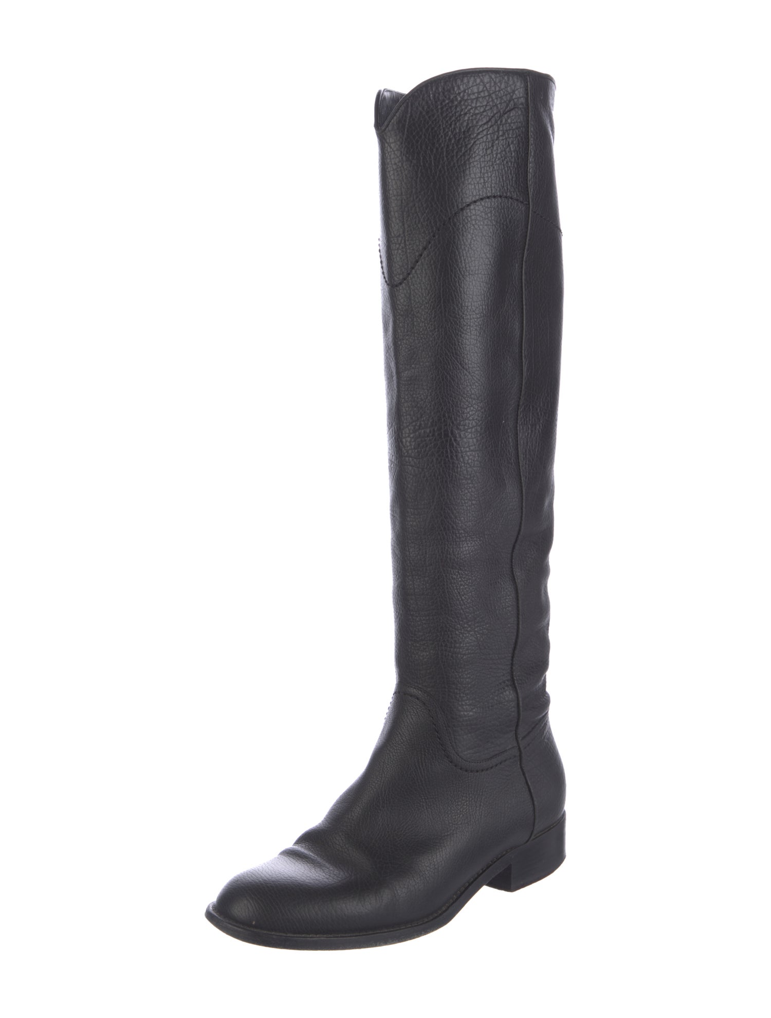 Chanel Interlocking CC Logo Leather Riding Boots