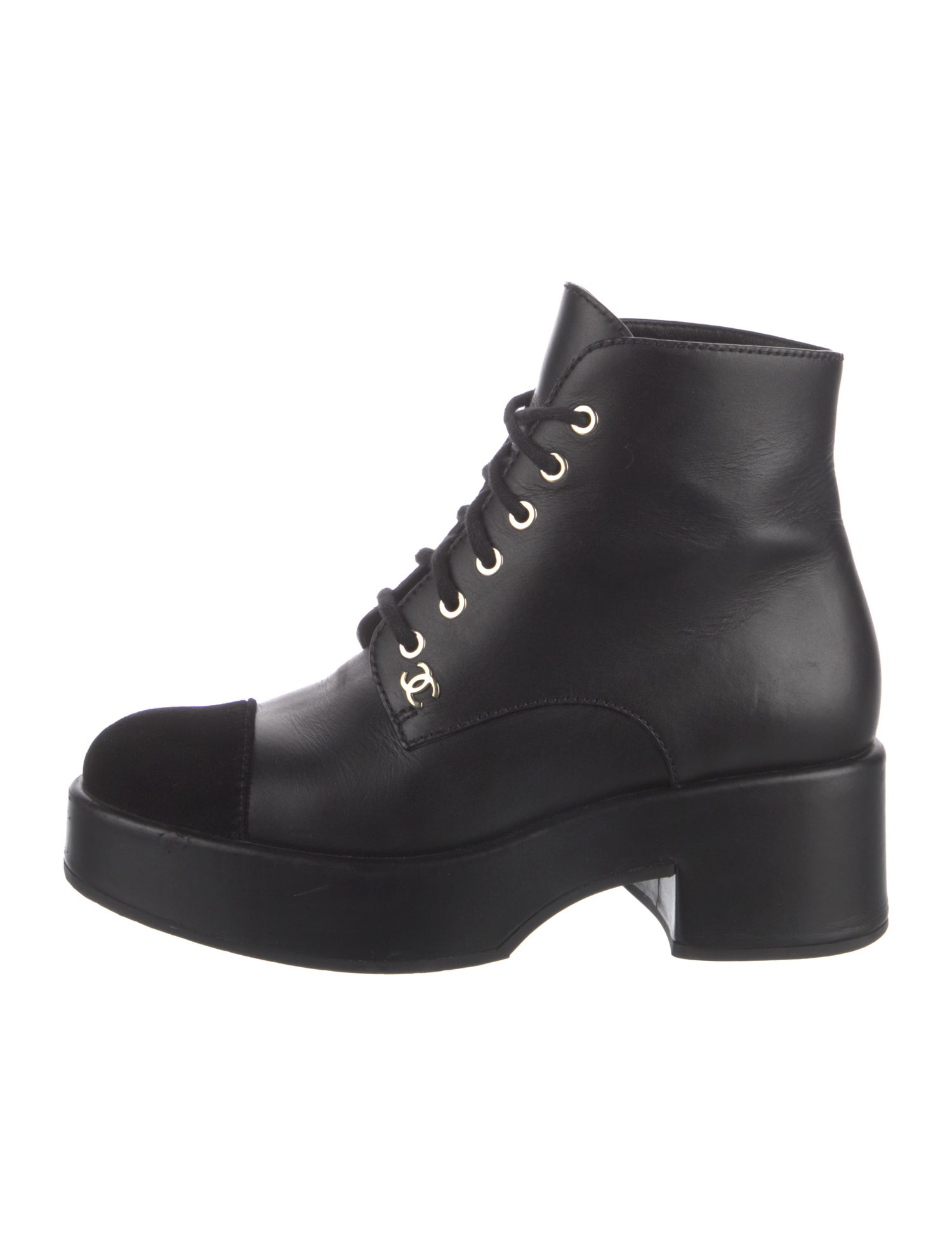 Chanel 2022 Interlocking CC Logo Combat Boots