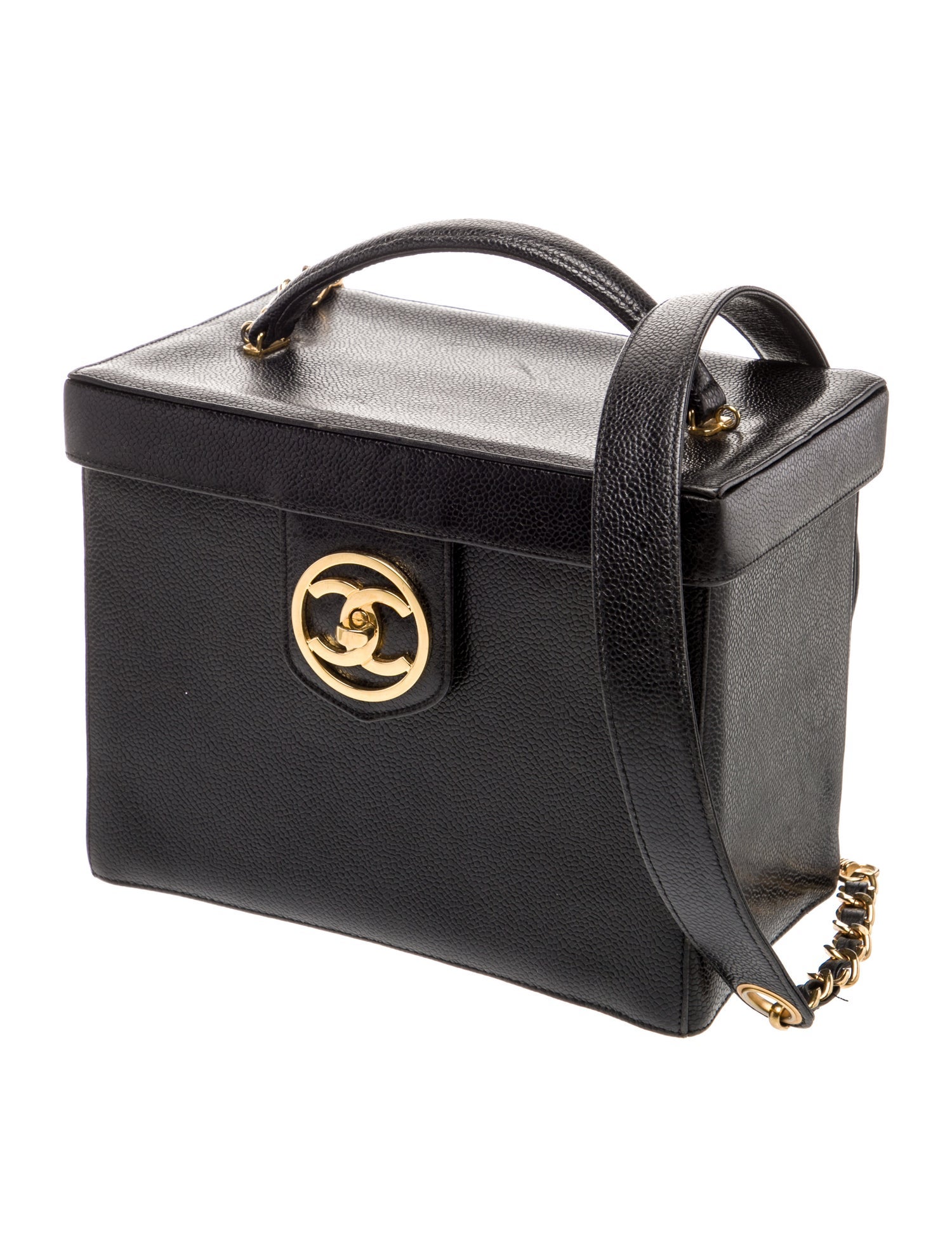 Chanel Quilted CC Vanity Case w/ Strap