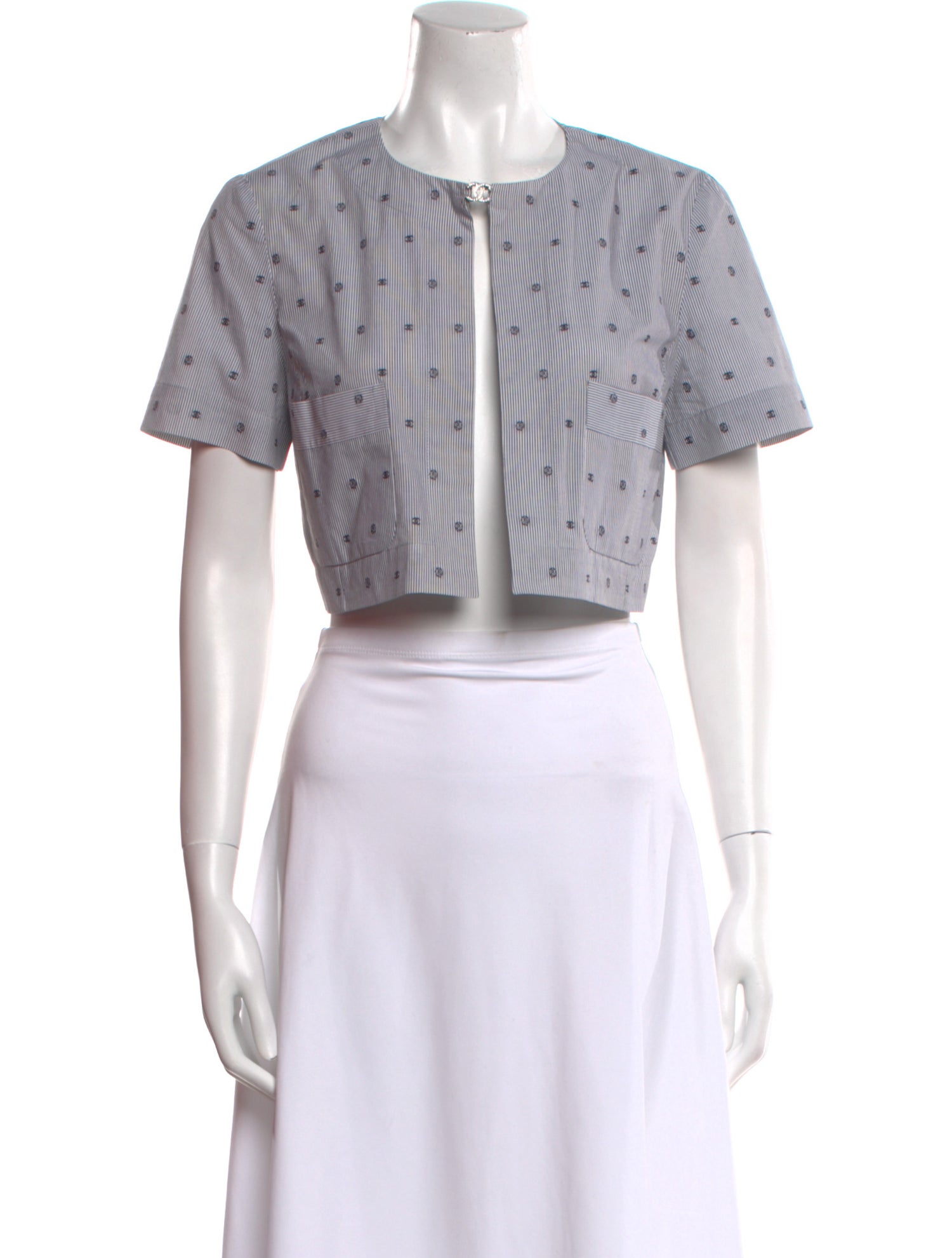 Chanel 2024 Striped Crop Top