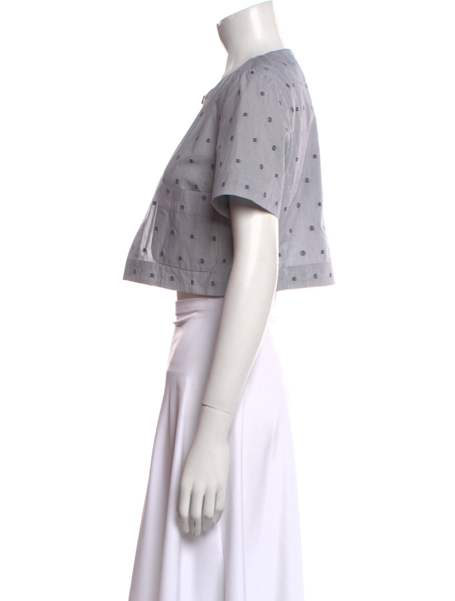 Chanel 2024 Striped Crop Top