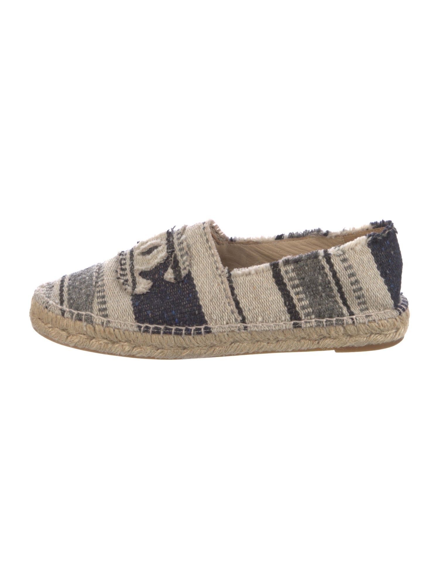 Chanel Interlocking CC Logo Raw-Edge Trim Espadrilles