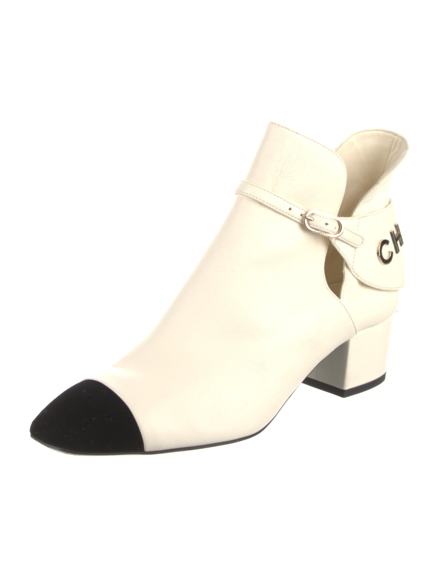 Chanel Interlocking CC Logo Leather Boots