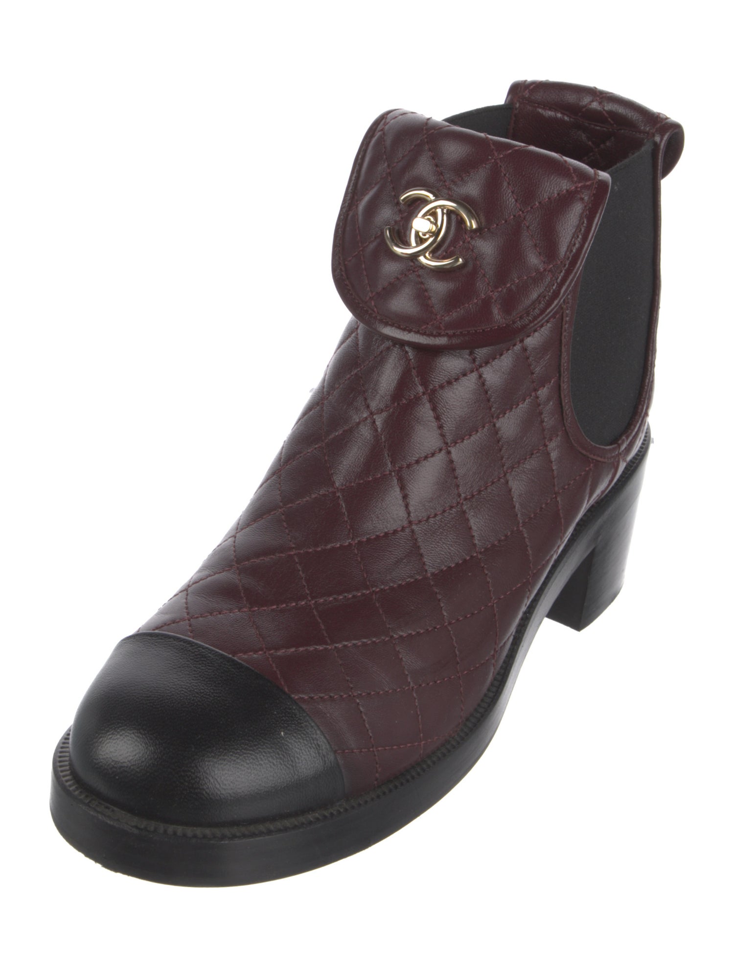 Chanel Interlocking CC Logo Leather Boots
