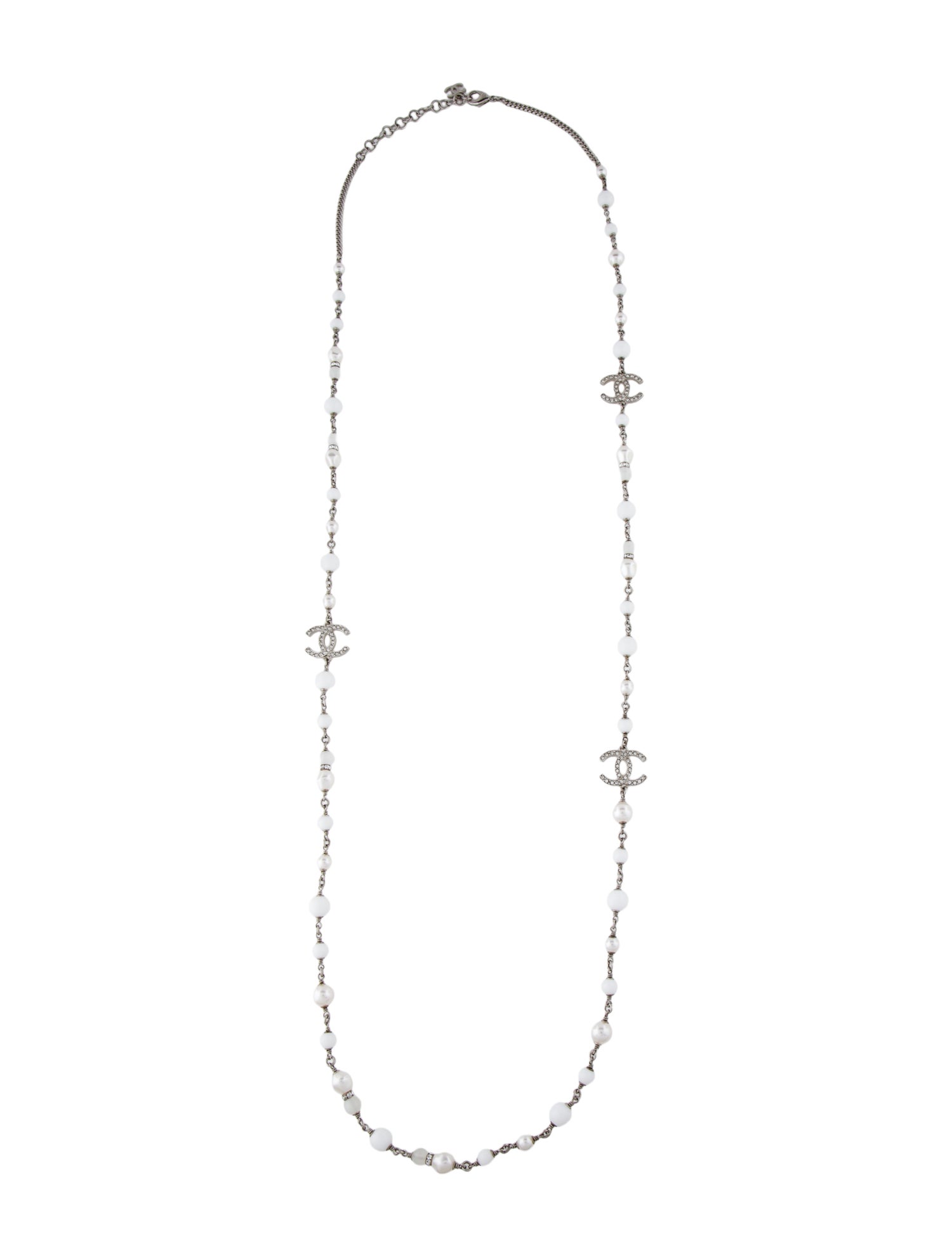 Chanel 2025 Feldspar, Faux Pearl & Strass Station Necklace