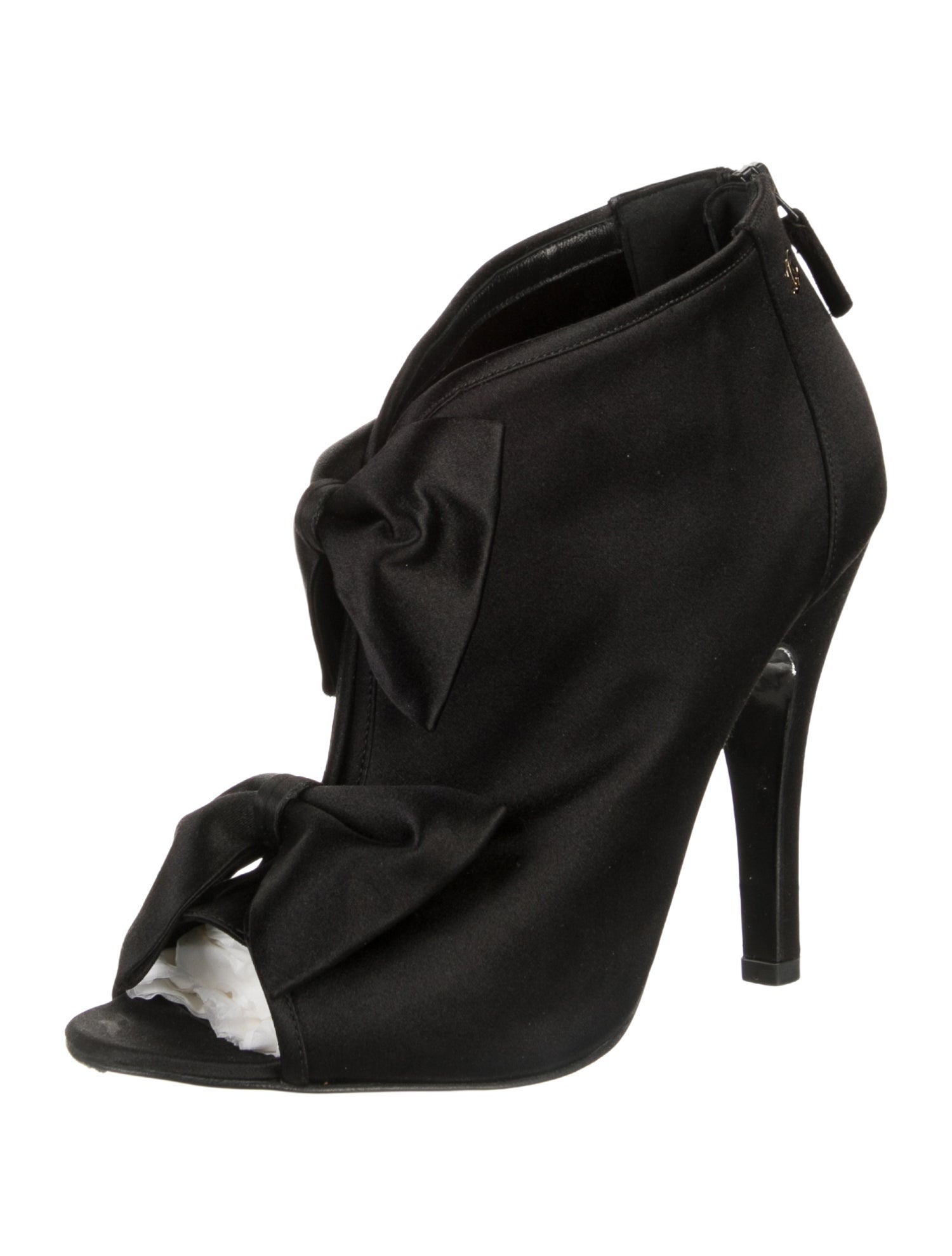 Chanel Interlocking CC Logo Satin Boots