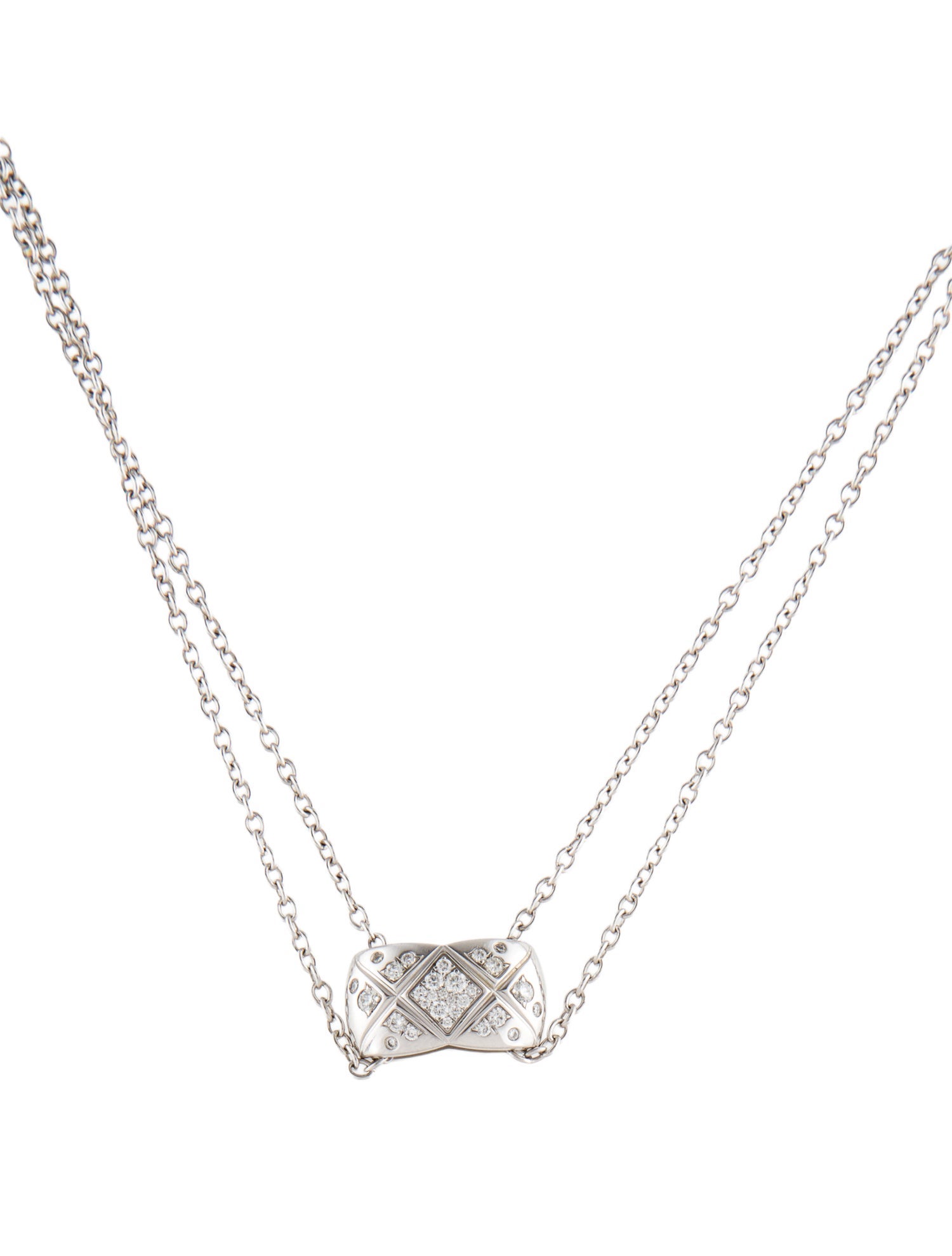 Chanel 18K Diamond Coco Crush Pendant Necklace