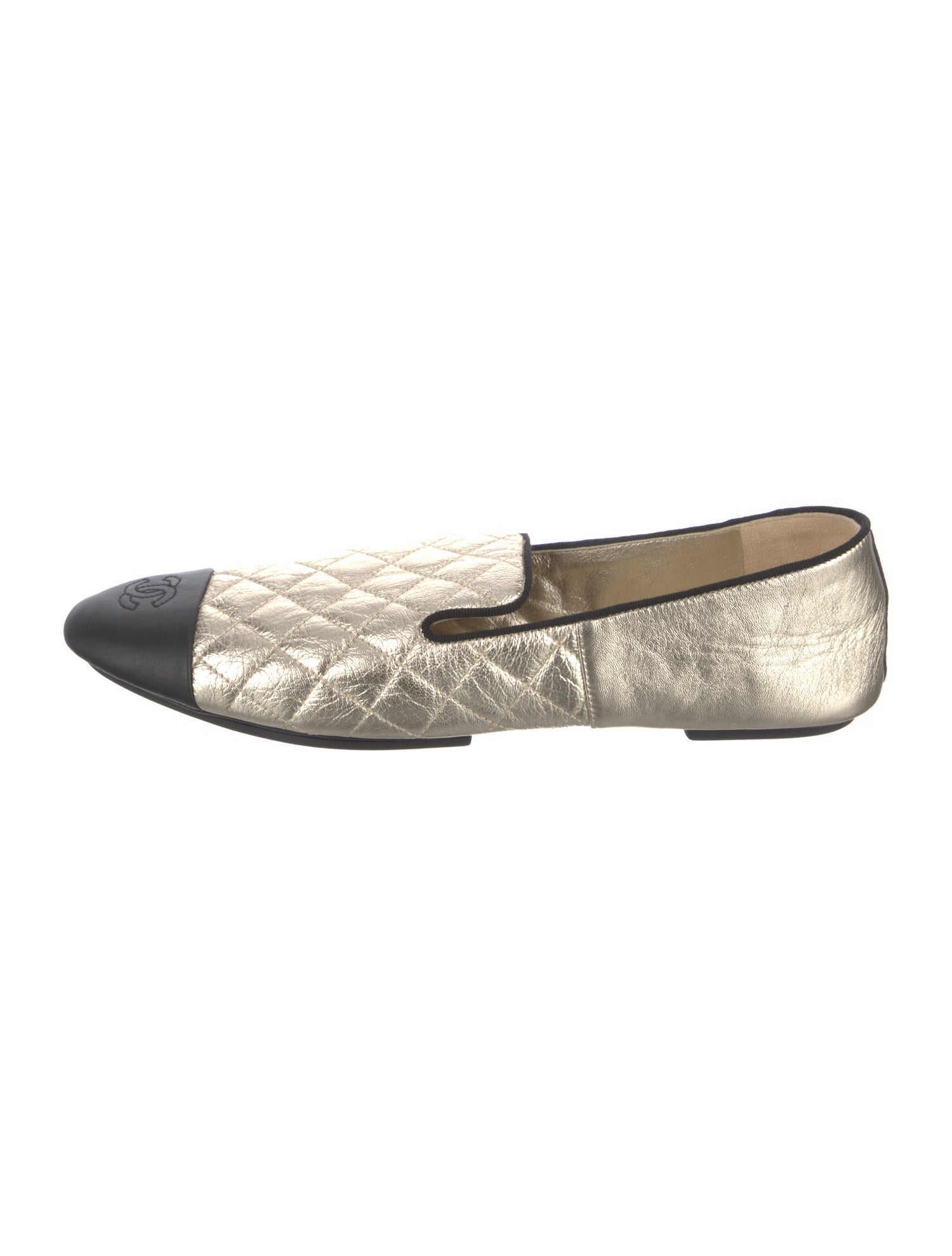 Chanel Interlocking CC Logo Leather Loafers