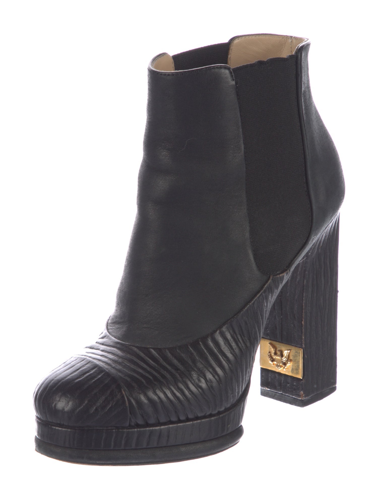 Chanel Interlocking CC Logo Suede Chelsea Boots