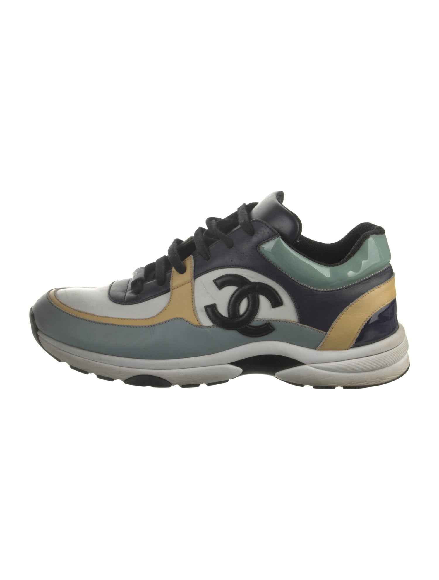 Chanel Interlocking CC Logo Calfskin Sneakers