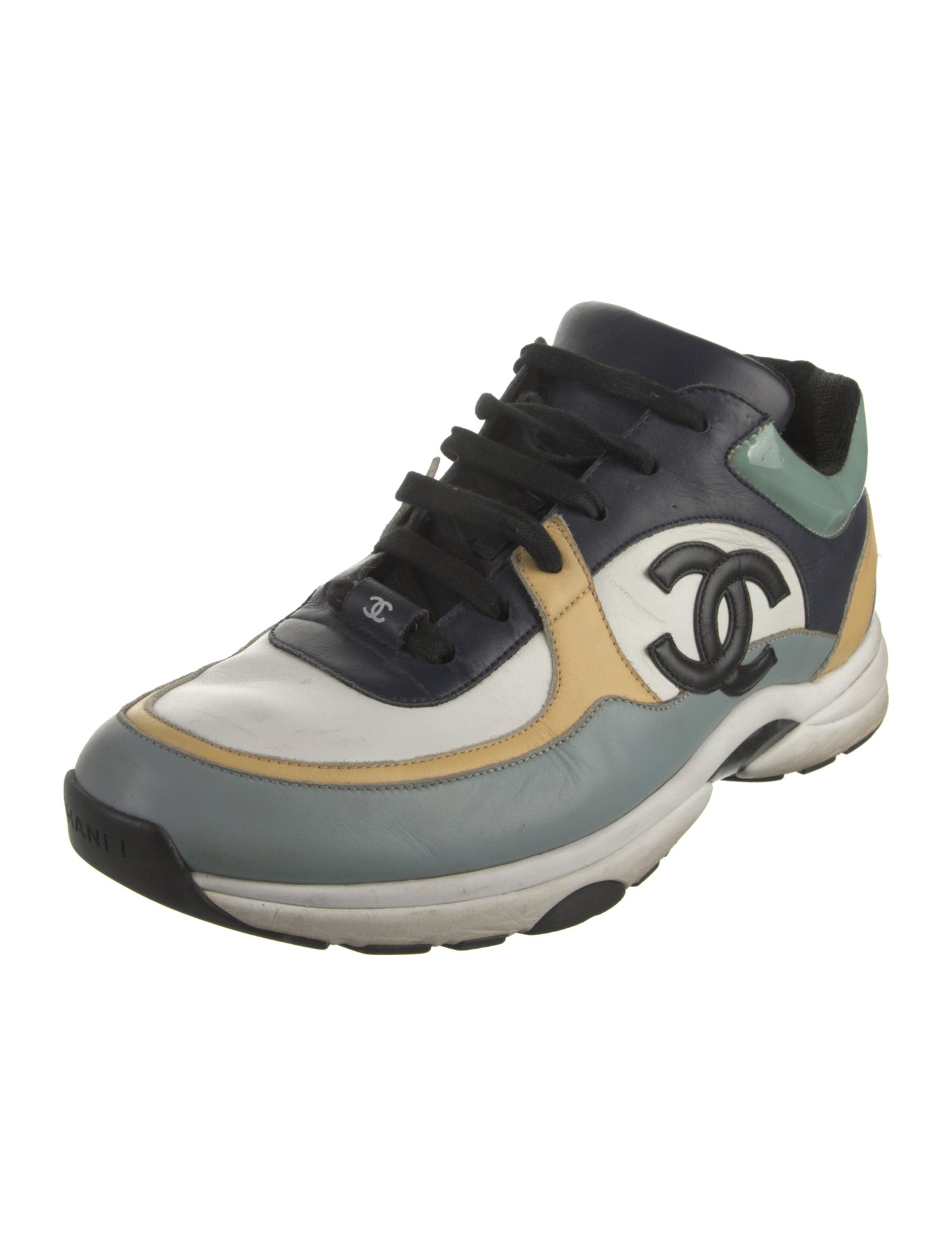 Chanel Interlocking CC Logo Calfskin Sneakers