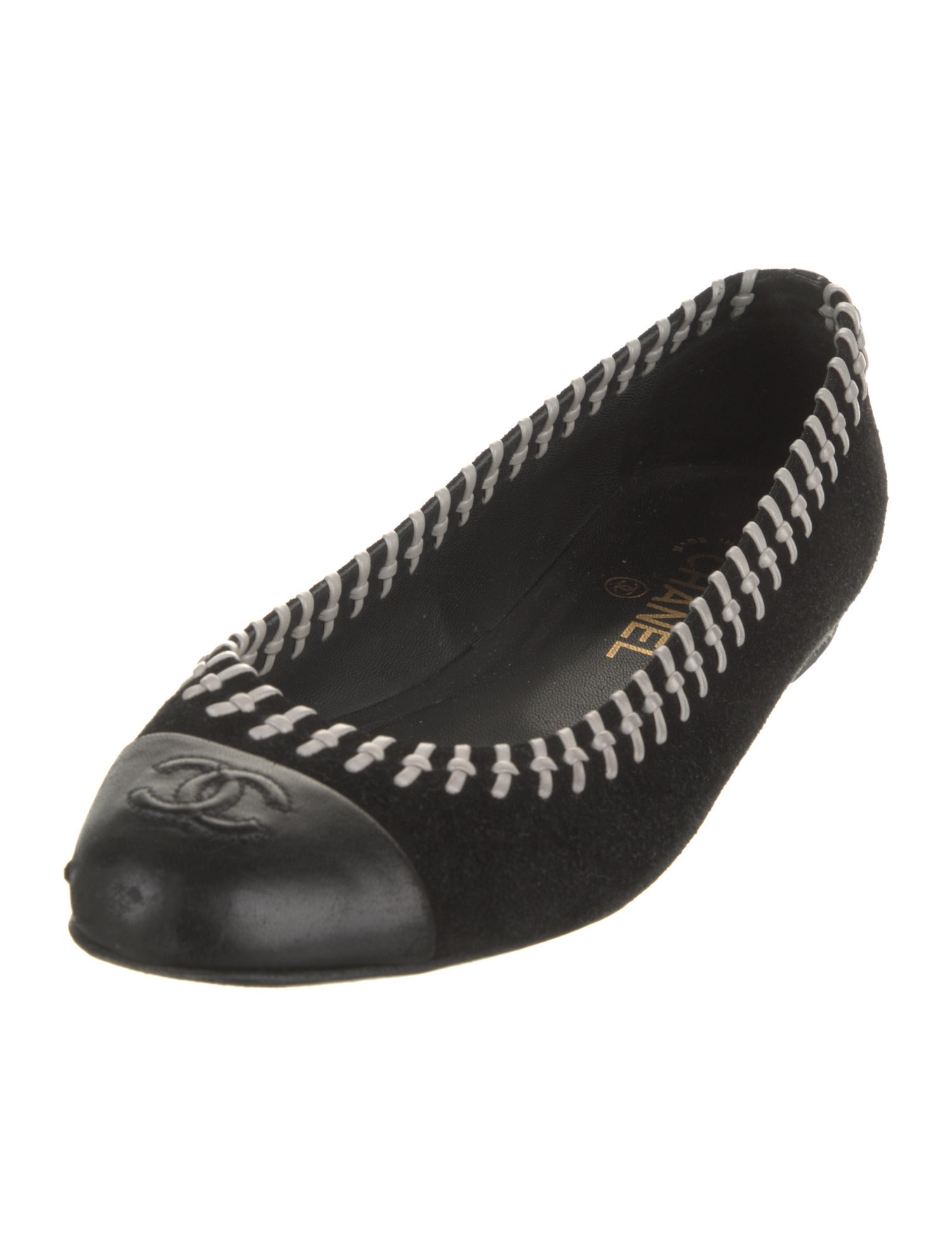 Chanel 2014 Interlocking CC Logo Ballet Flats