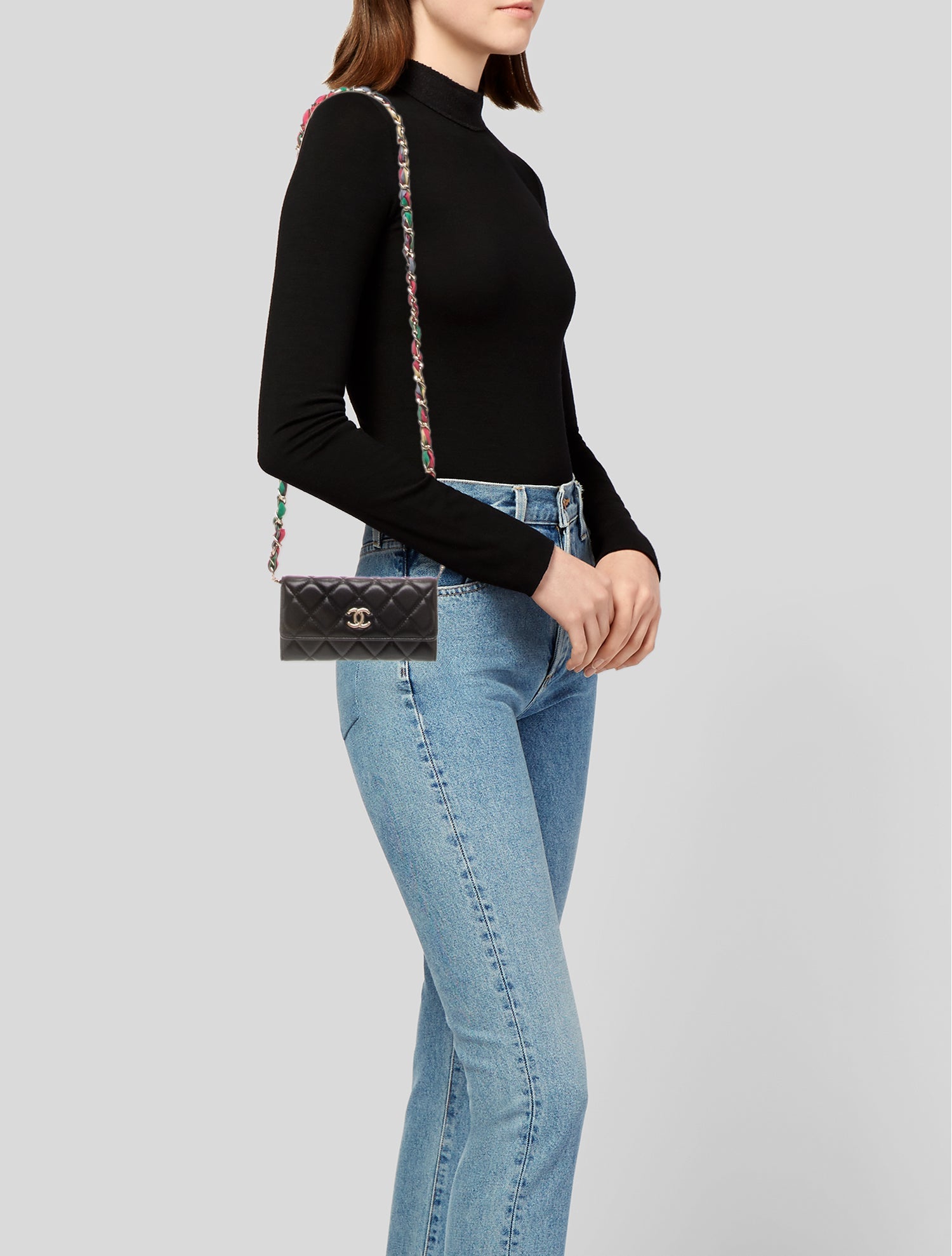 Chanel Ribbon Long Clutch w/ Chain