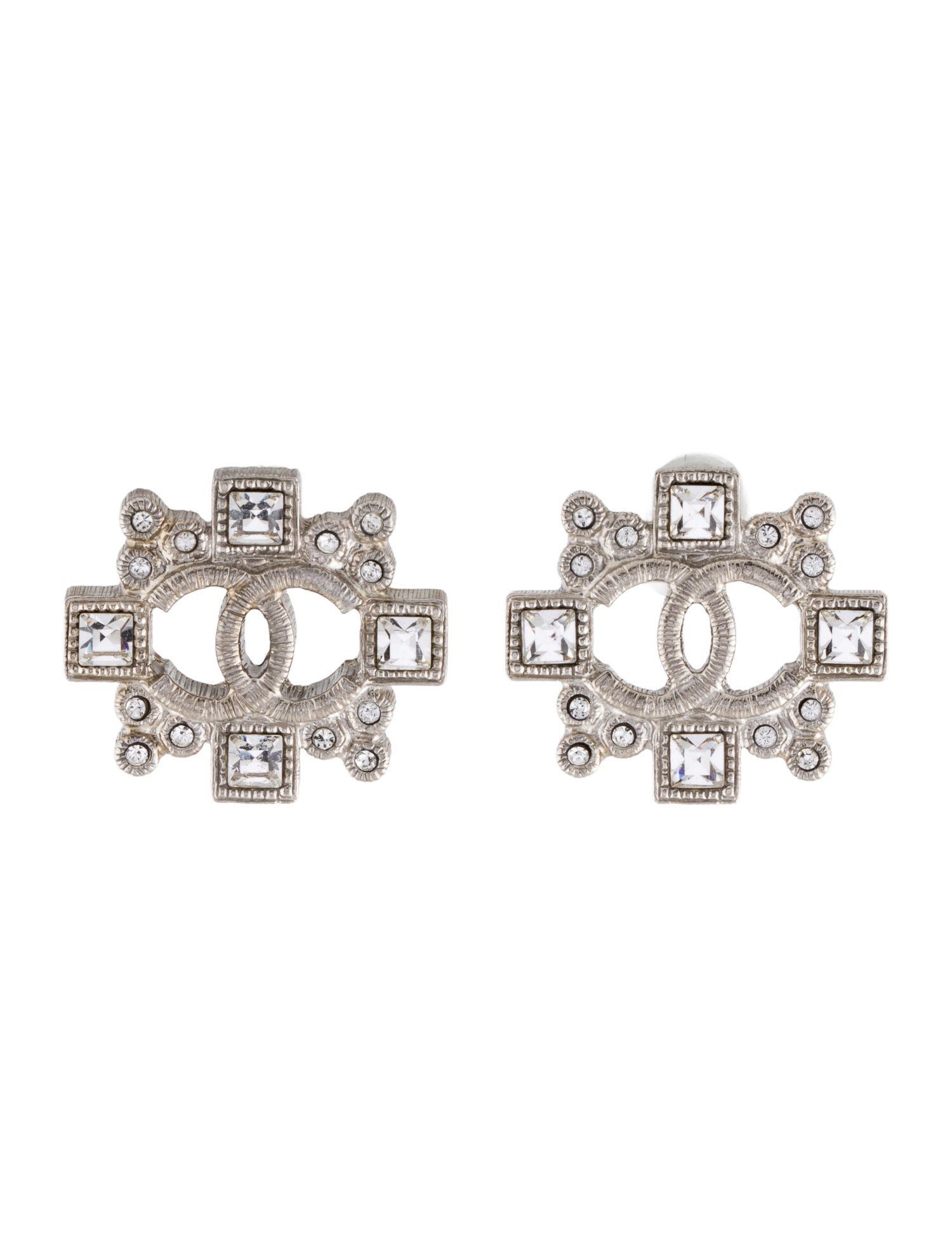 Chanel Strass CC Stud Earrings
