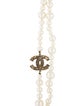 Chanel Faux Pearl & Enamel CC Station Necklace