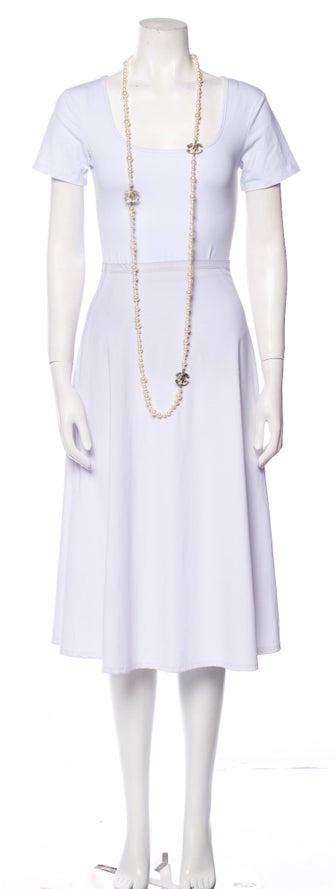 Chanel Faux Pearl & Enamel CC Station Necklace