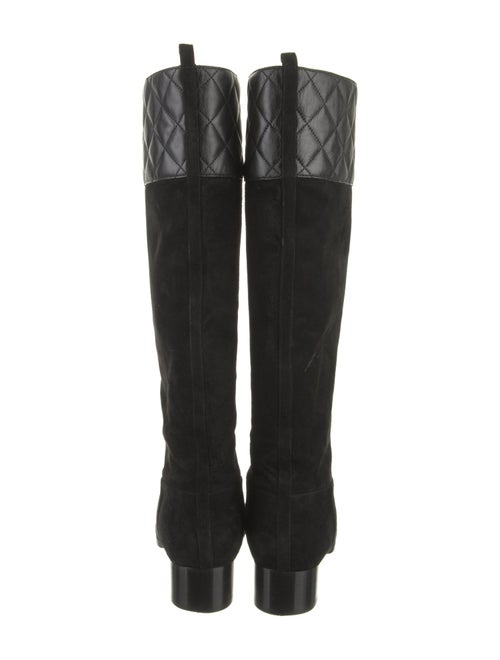 Chanel Interlocking CC Logo Suede Riding Boots