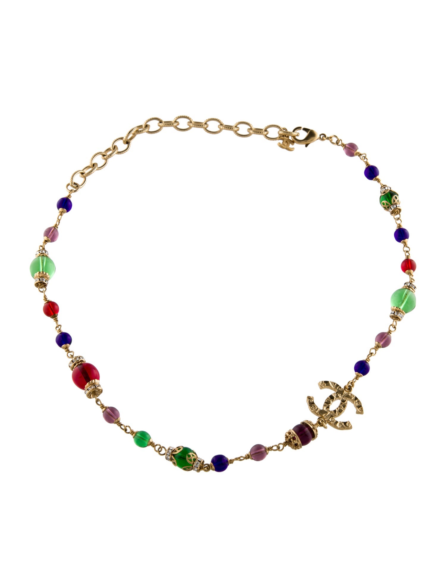 Chanel Strass & Resin Bead Strand Necklace