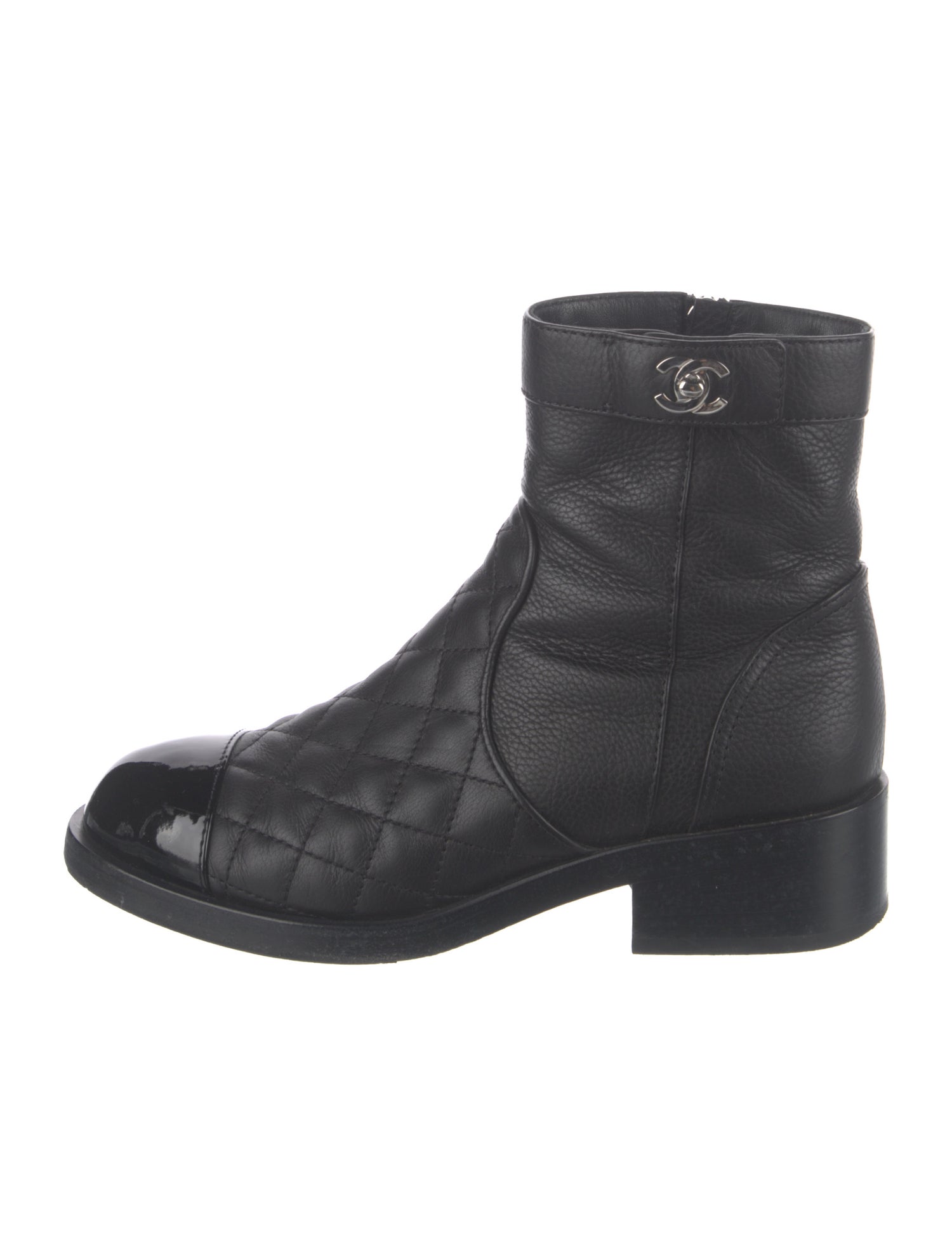 Chanel 2020 Interlocking CC Logo Moto Boots