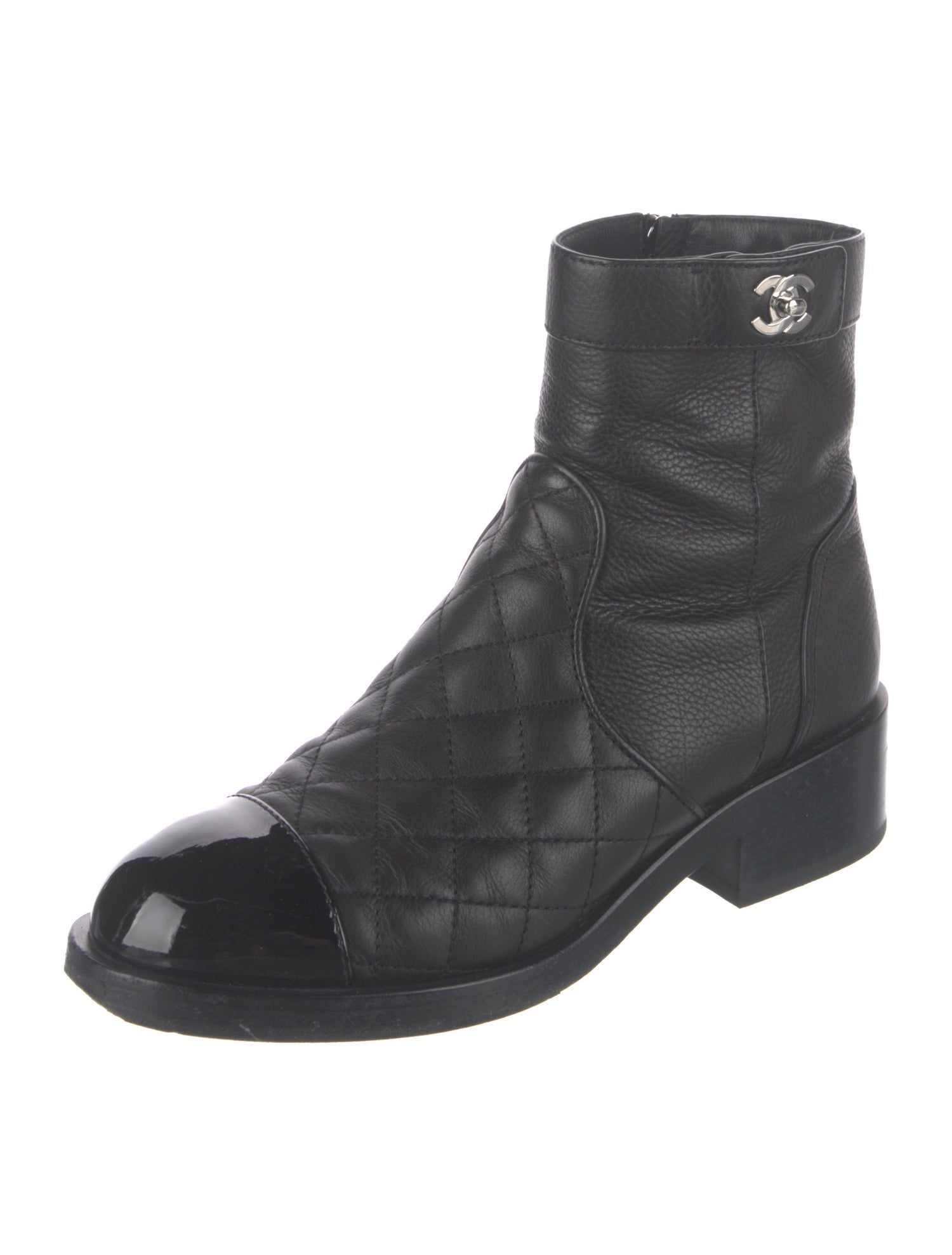 Chanel 2020 Interlocking CC Logo Moto Boots
