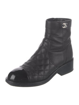 Chanel 2020 Interlocking CC Logo Moto Boots