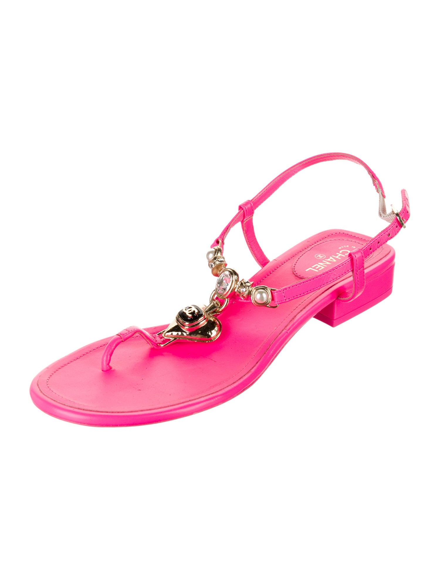 Chanel 2023 Interlocking CC Logo Slingback Sandals