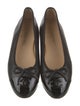 Chanel Interlocking CC Logo Leather Ballet Flats